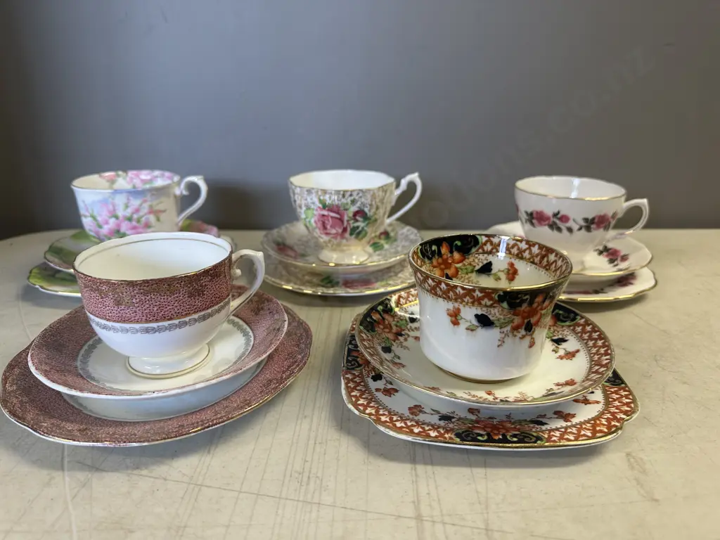 Vintage Trios x5 Including Royal Albert, Burnsco Etc Image 1++